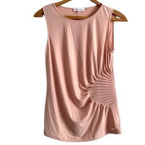 Calvin Klein Light Pink Peach Sleeveless Blouse size Small